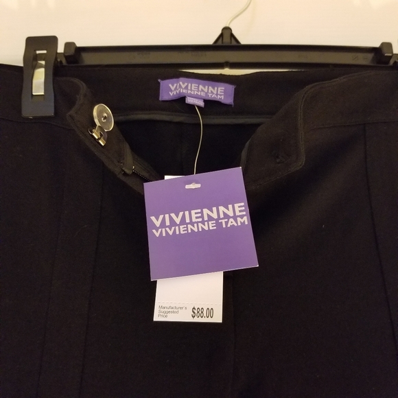 Vintage Vivienne Tam Black Pants with button detail at ankle - Picture 4 of 5